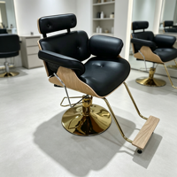 Fauteuil de Barbier Moderne Rétro avec Pompe Hydraulique, Conception Robuste pour Salon de Coiffure, Chaise de Barbier