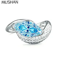 MuShan Sieraden 925 Sterling Zilveren Ring Trouwring Cocktail Party Valentijn Cadeau Vrouwen Ringen Fijne Sieraden