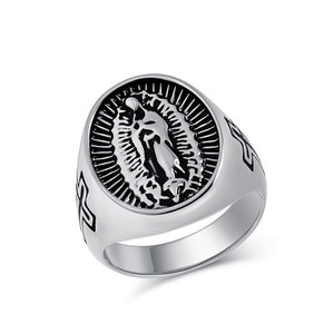 Anillos Religiosos Personalizados al por Mayor, de Acero Inoxidable 316L Antideslustre, con Símbolo de Infinito y Virgen María, para Hombres y Mujeres - Product Image 2