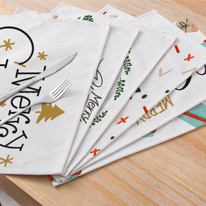 Mantel Individual Rectangular de Lino y Algodón con Diseño Navideño, Mantel Individual Festivo con Dibujos Animados para Decoración del Hogar, Fiestas, Comedor - Product Image 3