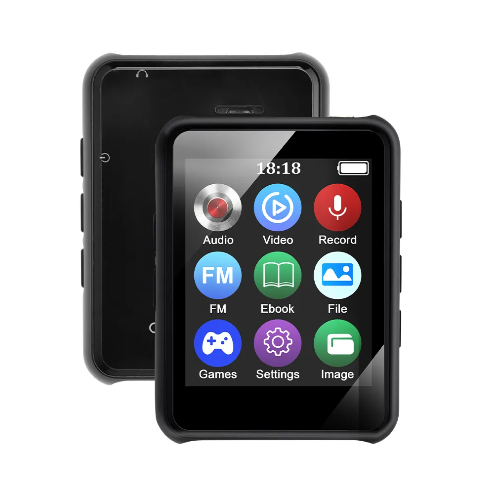 Portable Mini HiFi Mp3 Music Player Bluetooth 5.0 Screen Touch Walkman Voice Recorder FM Radio Ebook Reading