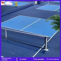 Revêtement de sol en plastique acrylique/PVC pour terrain de pickleball extérieur/intérieur, épaisseur 3 mm/2 mm, ODM/OEM, surface texturée en relief 3D antidérapante