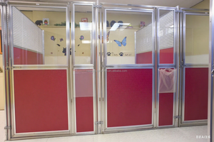 คอกสุนัขทำจากสเตนเลสแบบ304, แผงประตูกระจกนิรภัยราคาไม่แพงสำหรับสุนัขขึ้นเครื่องและทรีสปา - Product Image 4