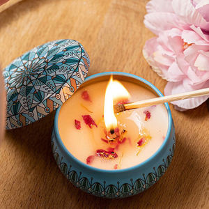 Hot selling Mini Candle Wax Jars Can for <b>Gift</b> Vessel Tin <b>Box</b> Candles Metal Fragrance Scented Luxury with Lids <b>Empty</b> Home - Product Image 3