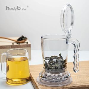 Jarra de Tritán de 410 ml con Tapa Plana Gris Ahumado y Logotipo Personalizado para Tiendas de Té Especializado, Infusor de Té de Hojas Sueltas por Gravedad, Gotero Inteligente - Product Image 6