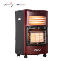 Chauffage au gaz et électrique 2-en-1 portable avec 3 réglages de chaleur, télécommande et allumage piézoélectrique, idéal pour chambre à coucher, économie d'énergie