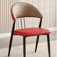 Chaises et tabourets de salle à manger en cuir synthétique durables, écologiques et légers pour restaurants commerciaux modernes et cafés
