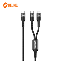 Câble Type-C 2-en-1 Melinku 100W avec charge rapide 5A et double fonctionnalité pour appareils iPhone et Android