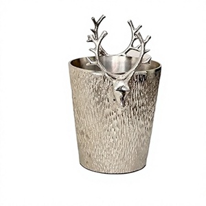 Seau à glace en aluminium en forme de tête de cerf pour refroidisseur de bouteille de vin, idéal pour les mariages, écologique - Product Image 1