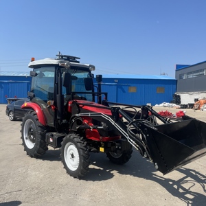Tractor de carga frontal fabricado en China, 4x4, 50HP, equipado con cabina de lujo, compatible con varios implementos agrícolas, apto para uso agrícola. - Product Image 1