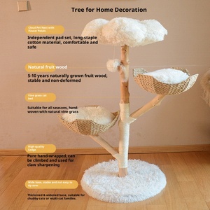 Moderne Kerst Marshmallow Kat Krabber Toren Kat Klimframe Duurzaam Stevig Hout & Sisal Indoor - Product Image 3
