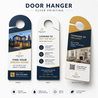 Flyers publicitaires personnalisés en papier/carton certifiés FSC, imprimés offset, pour accrocher à la poignée de porte, publicité professionnelle, directement de l'usine
