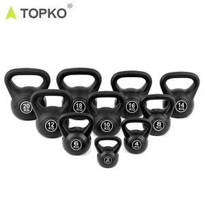 TOPKO popolare Black Kettlebell PE + cemento casa palestra pesi liberi 2-40kg di vendita calda logo personalizzato Kettlebell - Product Image 1