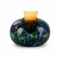 Porte-bougie en verre soufflé à la main, effet confettis, deux tailles, bol rond pour bougie, décoration de centre de table, coupelle en verre coloré pour bougie chauffe-plat