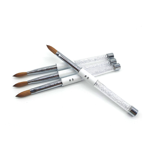 Pinceau à ongles en acrylique avec manche en tube argenté, logo personnalisé, 100% poils de Kolinsky purs, poudre liquide acrylique, pinceau à ongles pour salon de manucure - Product Image 5