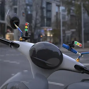 Feu de signalisation LED rouge et vert pour vélo, moto et trottinette électrique, rechargeable par USB, mini feux de circulation, accessoires de sécurité pour le cyclisme - Product Image 2