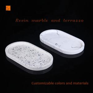 Pietra naturale OEM ovale Terrazzo resina marmo <span class=keywords><strong>vassoio</strong></span> portagioie terrazzo <span class=keywords><strong>vassoio</strong></span> <span class=keywords><strong>da</strong></span> bagno per <span class=keywords><strong>vassoio</strong></span> <span class=keywords><strong>da</strong></span> <span class=keywords><strong>toeletta</strong></span> per hotel - Product Image 2
