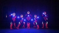 Vestido de baile con luz de TV a todo color Led, vestido de actuación de baile fluorescente luminiscente, disfraces de Cosplay de personajes de Marvel, 1 pieza