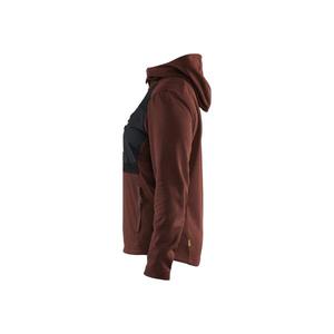 BLAKLADER - 354225335999XL Womens's <b>hoodie</b> with full-length <b>zip</b> Burned red/<b>Black</b> - EAN 7330509870686 WORK HOODIES - Product Image 4