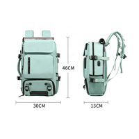 Sac à dos de voyage unisexe personnalisé, imperméable, pour ordinateur portable, grande capacité, avec port USB, sac de week-end avec compartiment sec/humide et poche à chaussures