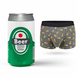 Sous-vêtements pour hommes CELINNE, respirants, anti-transpiration, boîte cadeau en forme de canette de bière, coton extensible, spandex, doux, caleçons boxer pour hommes - Product Image 1