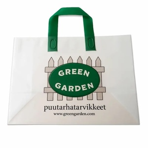 Bolsa de Compras de Plástico con Logotipo Personalizado, Ecológica, con Fuelle Inferior y Asa de Mano - Product Image 1