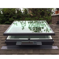 Toit ouvrant vertical moderne en alliage d'aluminium, manuel/électrique, avec isolation thermique et insonorisation pour terrasse, toit et sous-sol