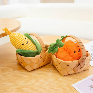 Jouets en peluche créatifs en forme de légumes et fruits (Maïs, Chou, Carotte), poupées en peluche moelleuses et adorables pour machine à griffes, vente en gros, cadeau de fêtes - Product Image 3