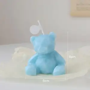 Soybean Wax Household 3D Bear Shape Scented Candles Geometry Stereo Candle
