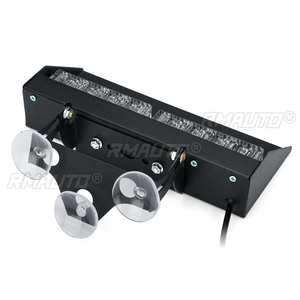 2 pièces, 10-30V, feux stroboscopiques d'urgence clignotants blancs et ambre, 27 modes, lampe de pare-brise intérieure avec ventouses pour camions - Product Image 4