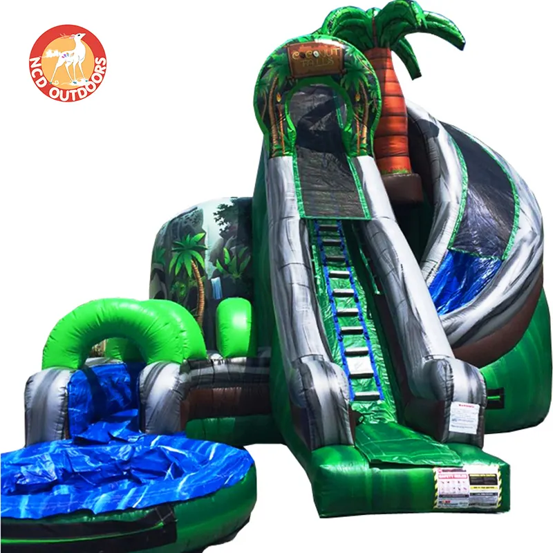 Unicorn chủ đề Inflatable trượt nước Mini Máy bay waterslides đôi Lane ướt khô Shockwave trò chơi tương tác