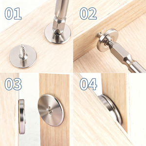 Zuogang Magnetic Door Catch Circular Strong Magnetic Invisible Sliding Door Wardrobe Cabinet Hardware Fixing <b>Screw</b> <b>Set</b> - Product Image 5