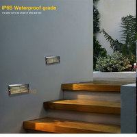 Applique murale led imperméable en aluminium et verre givré, éclairage d'extérieur, lumière blanche chaude, IP65, pour escaliers, 3000K, 12/24v