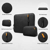 Ensemble de housses d'ordinateur portable antichoc portables personnalisées en tissu durable, sacoche pour ordinateur portable, pochette d'accessoires assortie, pour le bureau et les affaires
