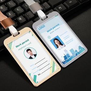 定制时尚名片热卖铝合金金属身份证持有人姓名徽章持有人 - Product Image 1