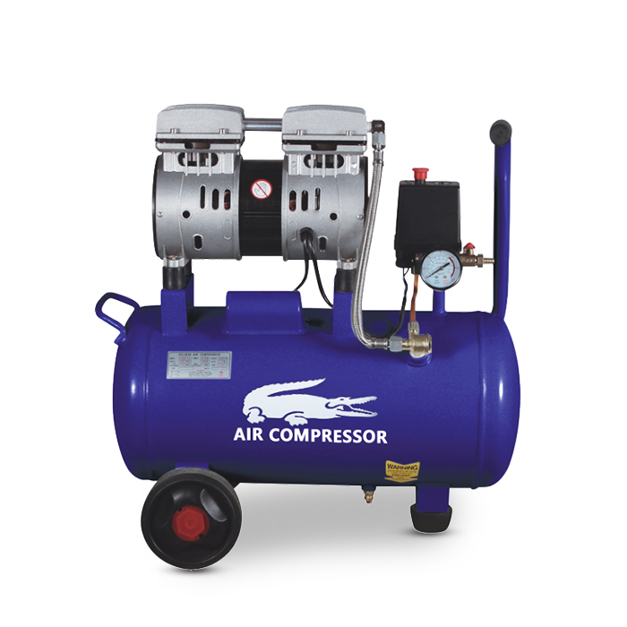 Электрический бесшумный масляный воздушный компрессор 0,75 л.с. 25 л