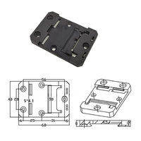 Adaptor Braket Plastik Profesional 68mm untuk PCB DIN C45, Pemasangan di Rel, dengan Klip Rel 35mm untuk Relay