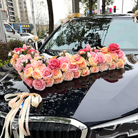 Décoration de voiture de mariage 2026 Big V, fleurs artificielles à ventouse, ensemble complet pour voiture de mariage, flotte de fleurs pour voiture