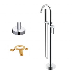 Robinet de <span class=keywords><strong>baignoire</strong></span> autoportant Sembowell <span class=keywords><strong>en</strong></span> laiton, robinet de <span class=keywords><strong>baignoire</strong></span> à montage au sol avec douchette, finition or rose, ensemble de mitigeur de <span class=keywords><strong>baignoire</strong></span> - Product Image 3