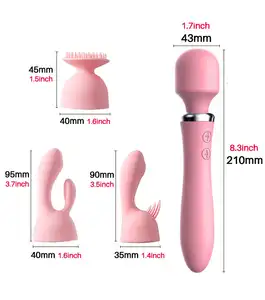 Wand Vibrator Double Side 2 Rung Dildo Ngón Tay Sillicon Vibrator Cá Nhân Wand Massager