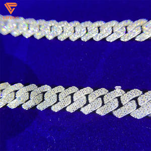 10mm di 925 in argento ghiacciato con catena a maglie cubane Hip Hop spedizione veloce con collane di Moissanite certificato di Stock locale - Product Image 2