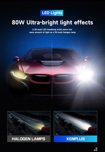 Xenplus T20 80W Led xe ánh sáng độ sáng cao H1 H4 H7 H11 9005 có thể điều chỉnh nhiệt độ màu thông minh môi trường thích ứng nhấp nháy - Product Image 4