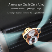 Diffuseur de parfum pour voiture avec broderie de chien mignon à clipser sur la grille d'aération |   Diffuseur de voiture en alliage d'aluminium, évaporation naturelle, parfum longue durée |   OEM