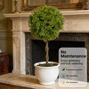 Boule de topiaire en cèdre artificiel réaliste, feuillage vert moelleux, tige en spirale, écologique, durable, <span class=keywords><strong>arbre</strong></span> artificiel pour intérieur/extérieur - Product Image 5