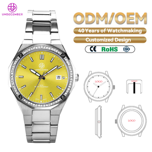 Undecemberルミナスクラシッククォーツレディース時計ダイヤモンドベゼル5ATM耐水性高級クォーツ時計日付/日付き - Product Image 1