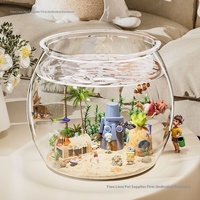 Aquarium écologique en plastique Transparent avec plantes vertes de poisson rouge pièce de Table de maison de bureau moderne en gros au détail disponible