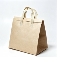 Sac isotherme réutilisable personnalisé en non-tissé avec doublure en aluminium, garde au chaud et au froid, poignée longue, pour café à emporter, logo personnalisé, OEM