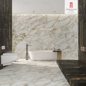 Lastra in Pietra Sinterizzata Artificiale Calacatta Gold 1600x3200x12mm Finitura Lucida in Porcellana per Pareti <span class=keywords><strong>e</strong></span> Pavimenti - Product Image 2