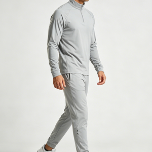 Conjuntos de Chándal para Hombre: Chaqueta de Running <span class=keywords><strong>y</strong></span> Senderismo de Secado Rápido, Ideal para Camping, Ciclismo, Gimnasio <span class=keywords><strong>y</strong></span> Atletismo, con Media Cremallera, Estilo Urbano - Product Image 4