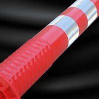 Poteau de séparation de voie en PU de 115 cm hautement réfléchissant, marqueur de sécurité routière flexible, délimiteur d'autoroute, borne de protection anti-collision pour parking